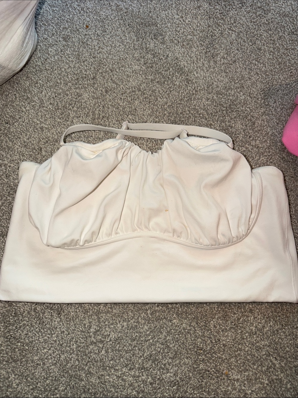 Offline White Ruched Bandeau sports bra